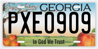 GA license plate PXE0909