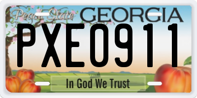 GA license plate PXE0911