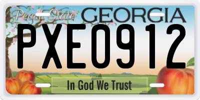 GA license plate PXE0912