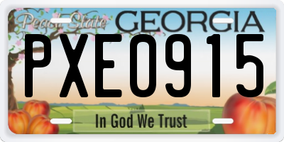 GA license plate PXE0915