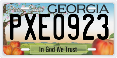 GA license plate PXE0923