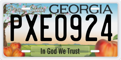 GA license plate PXE0924