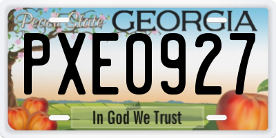 GA license plate PXE0927
