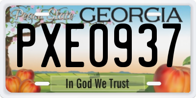 GA license plate PXE0937