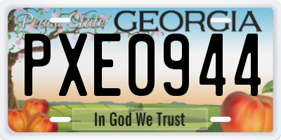 GA license plate PXE0944