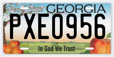 GA license plate PXE0956