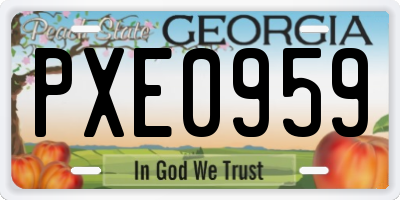 GA license plate PXE0959