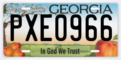 GA license plate PXE0966