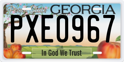 GA license plate PXE0967