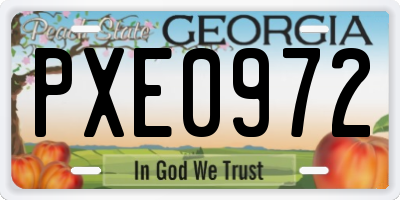 GA license plate PXE0972
