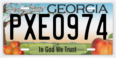 GA license plate PXE0974