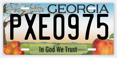 GA license plate PXE0975