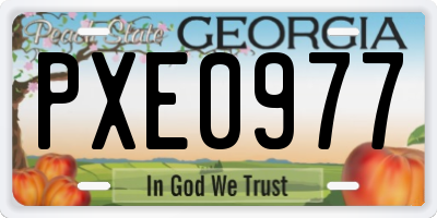 GA license plate PXE0977