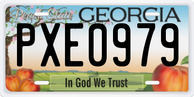 GA license plate PXE0979