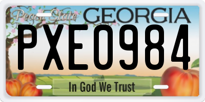 GA license plate PXE0984