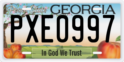 GA license plate PXE0997