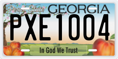 GA license plate PXE1004