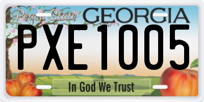 GA license plate PXE1005