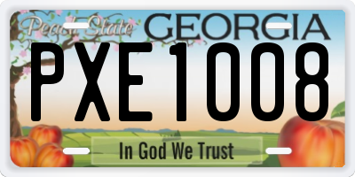 GA license plate PXE1008
