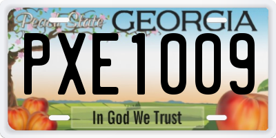 GA license plate PXE1009