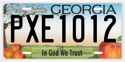 GA license plate PXE1012