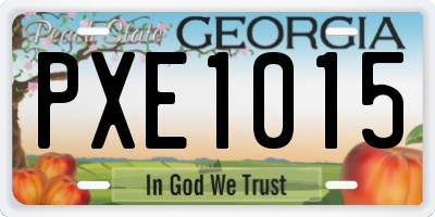 GA license plate PXE1015