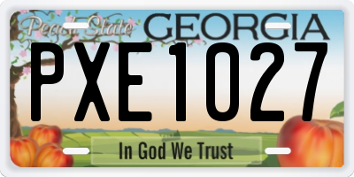 GA license plate PXE1027
