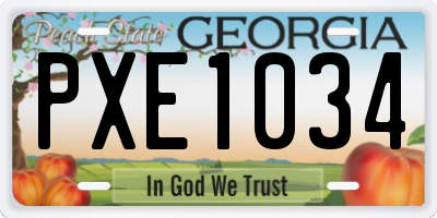 GA license plate PXE1034