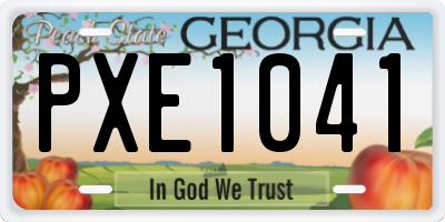 GA license plate PXE1041