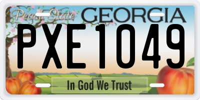 GA license plate PXE1049