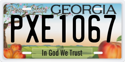 GA license plate PXE1067