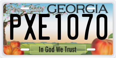 GA license plate PXE1070