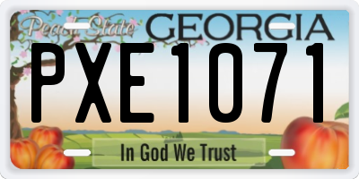 GA license plate PXE1071