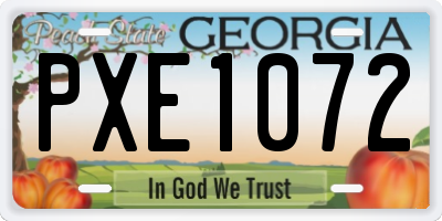 GA license plate PXE1072