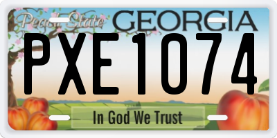 GA license plate PXE1074