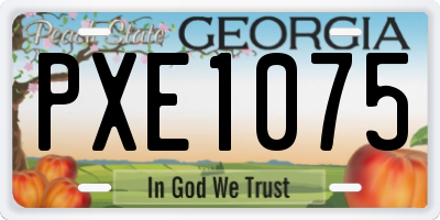 GA license plate PXE1075