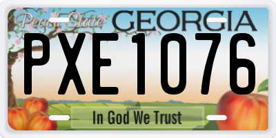GA license plate PXE1076