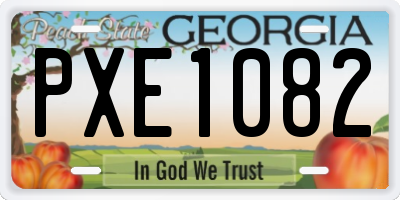 GA license plate PXE1082