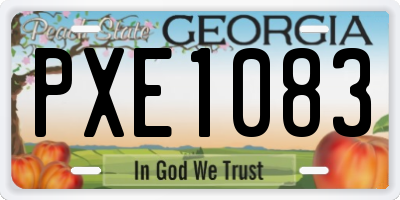 GA license plate PXE1083