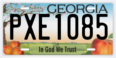 GA license plate PXE1085