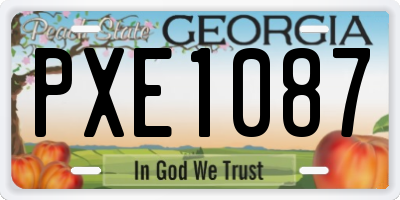 GA license plate PXE1087