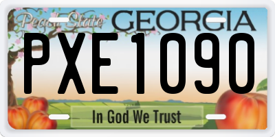 GA license plate PXE1090