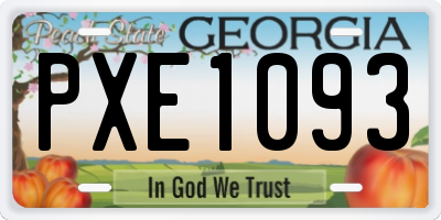 GA license plate PXE1093