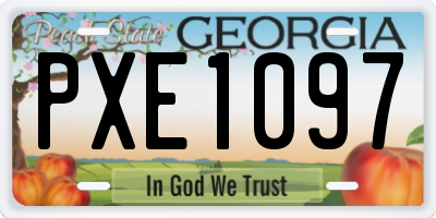 GA license plate PXE1097