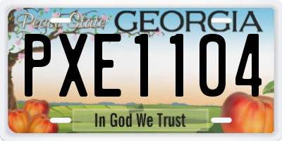 GA license plate PXE1104