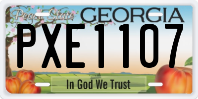 GA license plate PXE1107