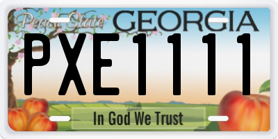 GA license plate PXE1111