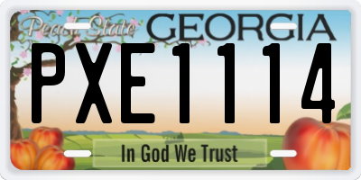 GA license plate PXE1114