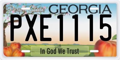 GA license plate PXE1115