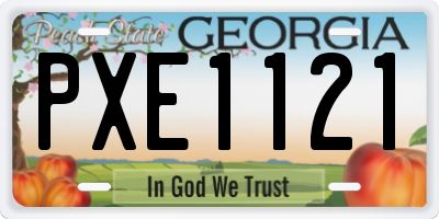 GA license plate PXE1121
